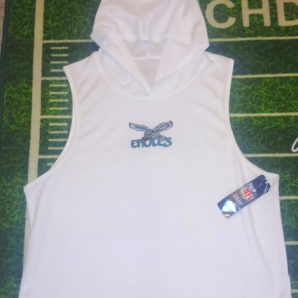 Philadelphia Eagles Patriots Men's Sleeveless Dri Fit Hoodie Tank Top NWT